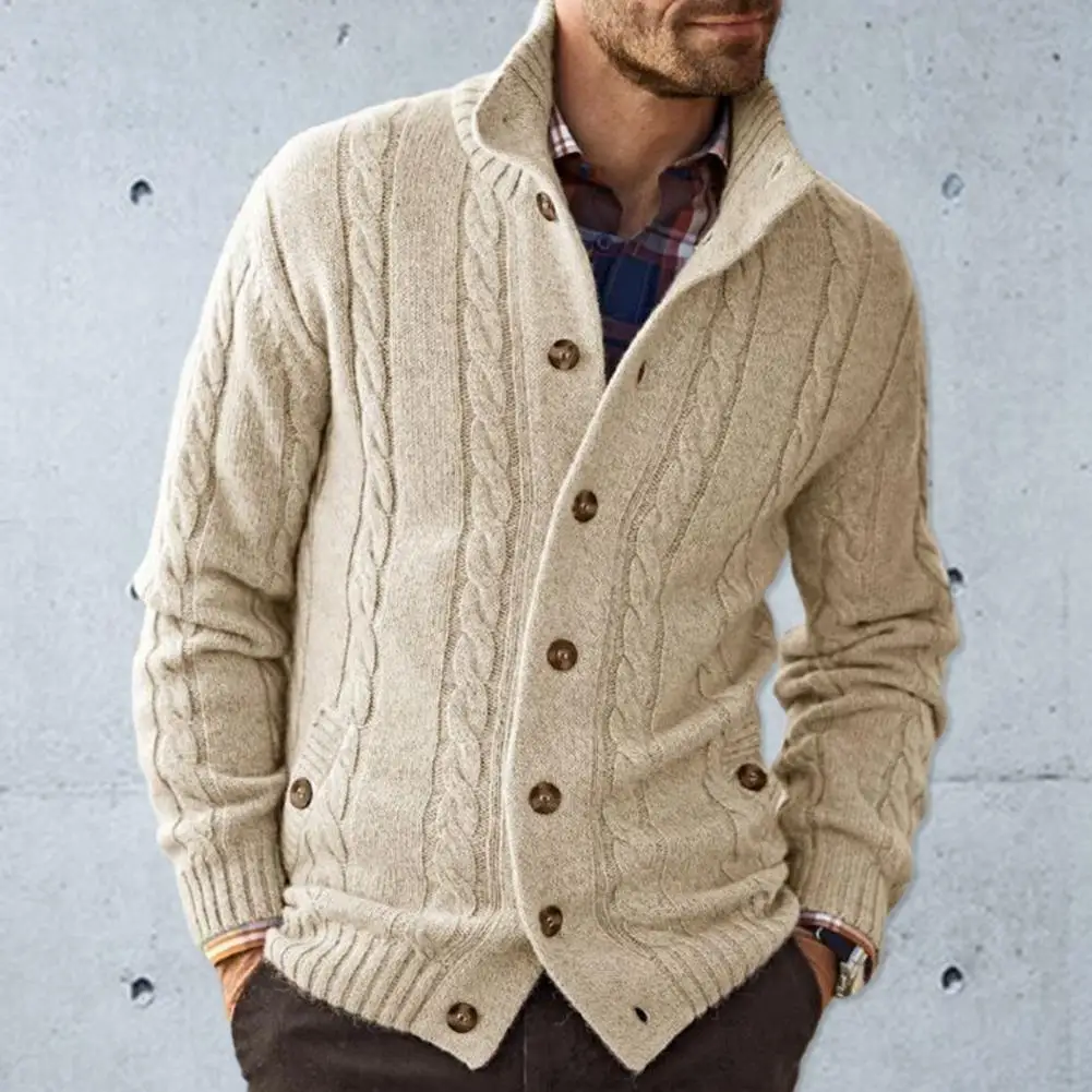 

Attractive Man Sweater Stand Collar Windproof Winter Sweater Winter Autumn Sweater Coat Men Clothing Gift