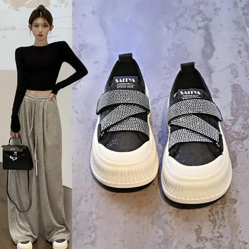 2024 летние сетчатые маленькие белые туфли женские дышащие с круглой головкой на