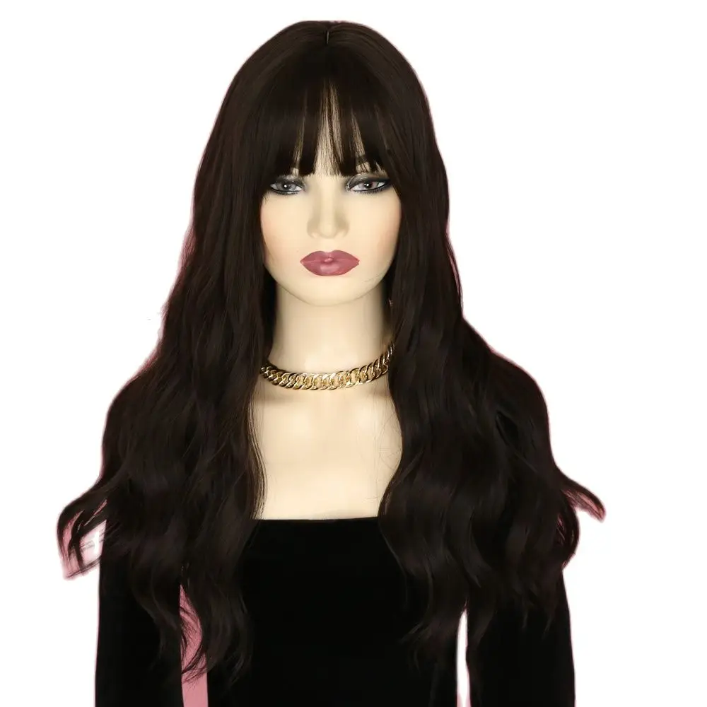 

Женские длинные волнистые синтетические парики ORIANE, натуральные черные парики для косплея и повседневного использования, при высокой темп...