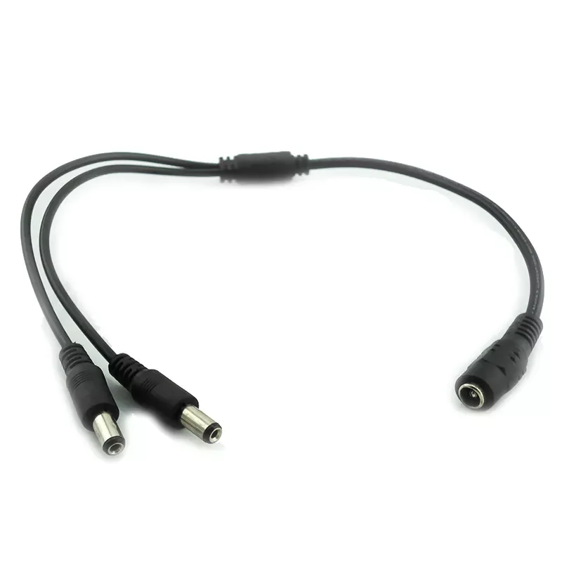 

Female to 2 Male Splitter 2 way Plug connector Cable 5.5mm*2.1mm 12V DC Power jack Adapter Supply for CCTV Camera led strip
