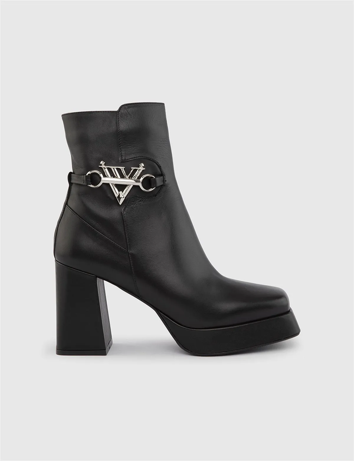 

ILVi-Genuine Leather Handmade Diaz Black Leather Women's Heeled Boot Women's Shoes 2022 Fall/Winter