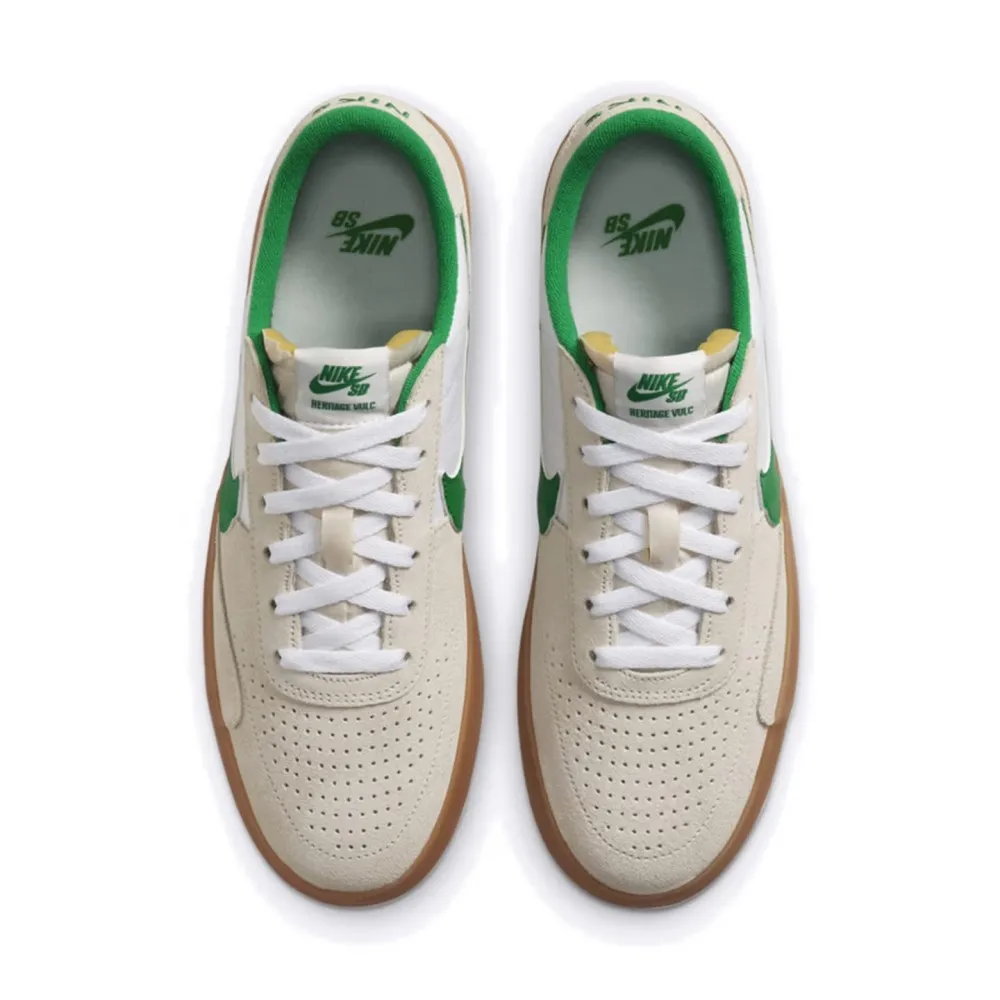 Фото Кеды Nike SB Heritage Vulc Versatile низкие унисекс, бежево-зеленые CD5010-101 №4