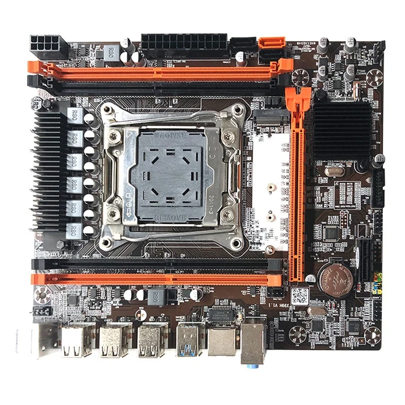 X99H Motherboard LGA2011-3 Computer Motherboard Support Xeon E5 2678 2666 V3 Series CPU With E5 2620 V3 CPU+Switch Cable images - 6