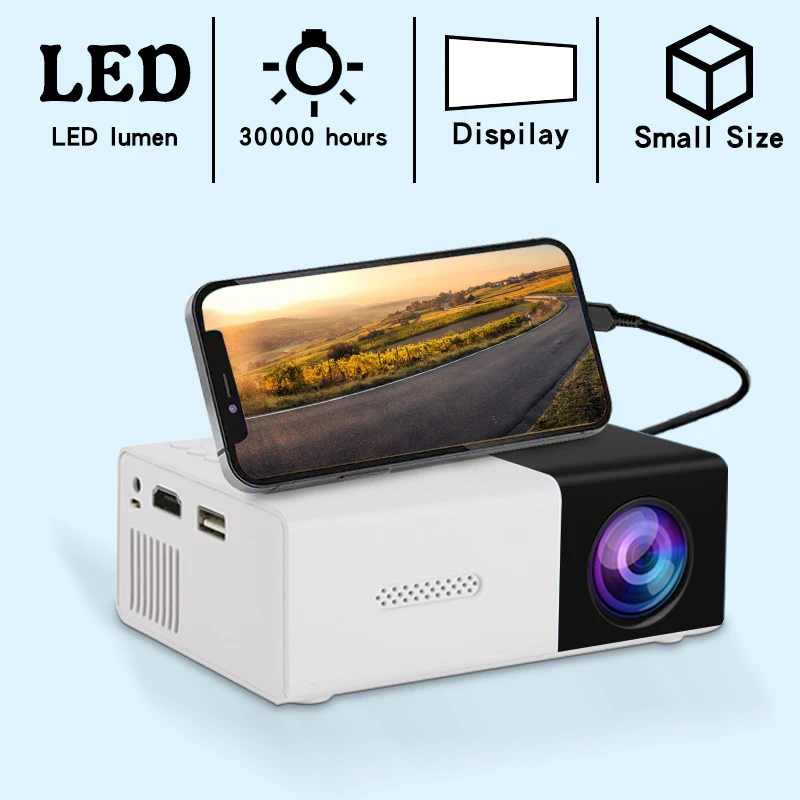 LEJIADA YG300 портативный мини-проектор для домашнего использования с ...