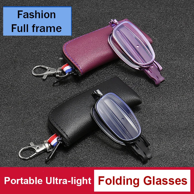 

Полноразмерные портативные складные очки, высококачественные Компактные мини-очки для чтения с защитой от синего света и футляром для очков от + 1,0 до + 4,0