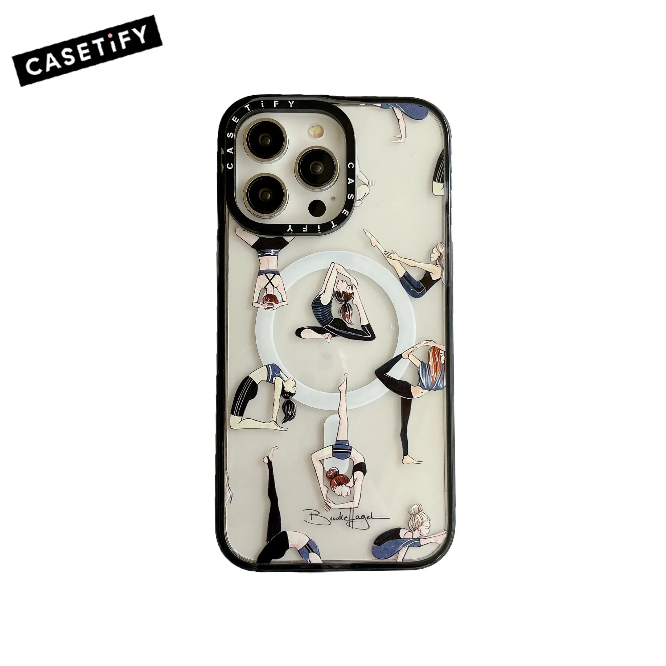 

CASETIFY Yoga Girl Магнитный Magsafe беспроводной зарядный чехол для IPhone 11 12 12PM 13Pro 14PM ударопрочный жесткий чехол D0322