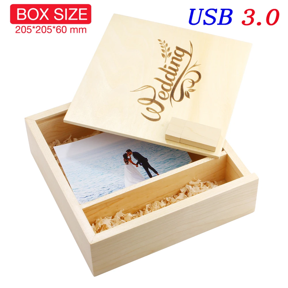 

Экстра-большая коробка, альбом 3,0 USB, флэш-накопители 205 ГБ, дерево (205*60 мм), бесплатный пользовательский флеш-накопитель, 64 ГБ, Подарочная Флэшка для свадьбы