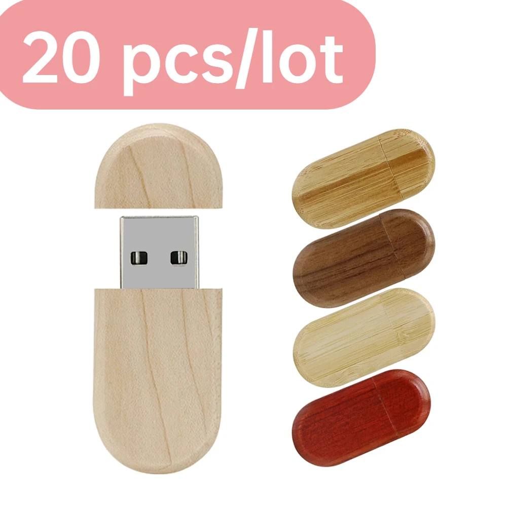 

20PCS/LOT USB Flash Drive 128GB Memory Stick 2.0 Wooden Free Logo Personal Customized Pendrive 8GB 16GB 32GB 64GB Wedding Gift