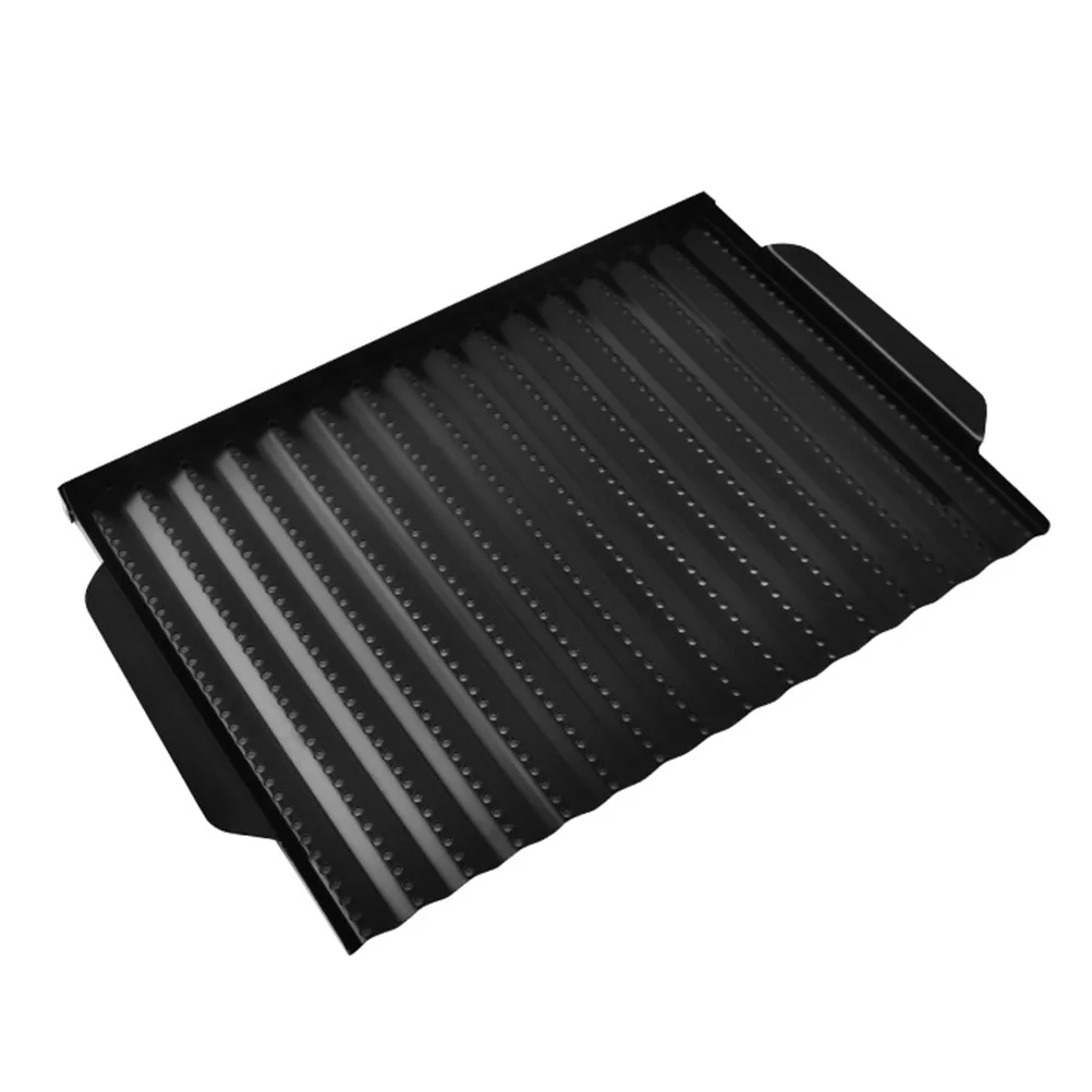 

Rectangle Shape Baking Tray Barbecue Pan BBQ Tool Portable Meat Grill Plate