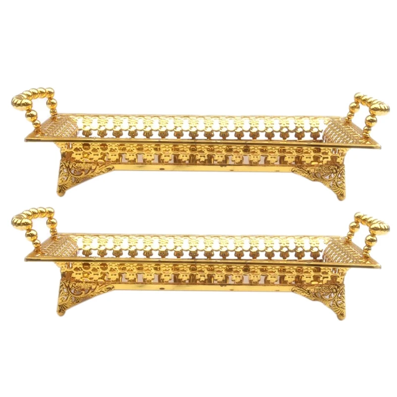 

2X European Delicate Fruit Plate, Luxury Gold Tray, Fruit Plate, Home Cake Tray