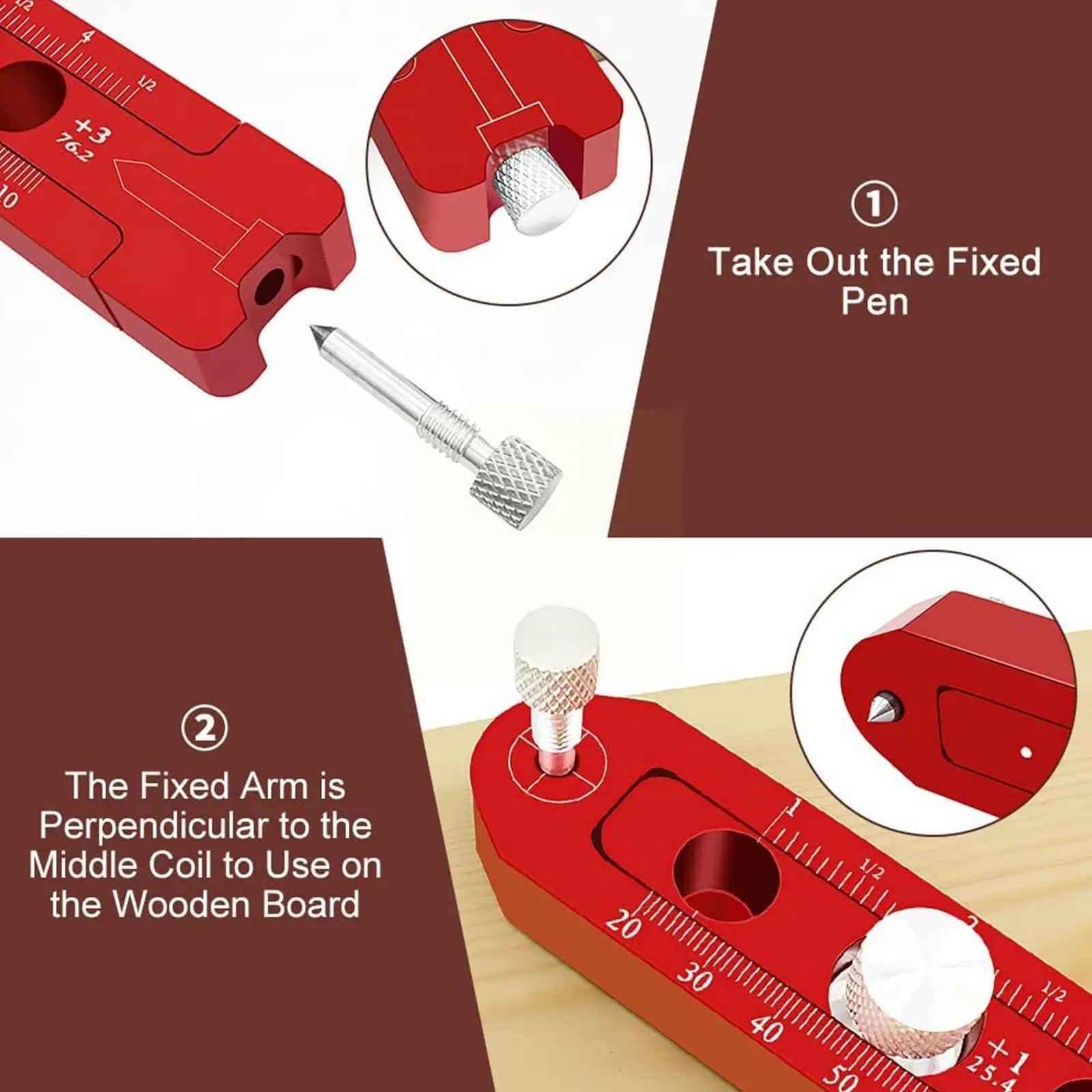 

Woodworking Drawing Compass Adjustable Measurement Gauges Alloy Drawing Industrial Tool Circular Aluminum Tool Scribe S1P7