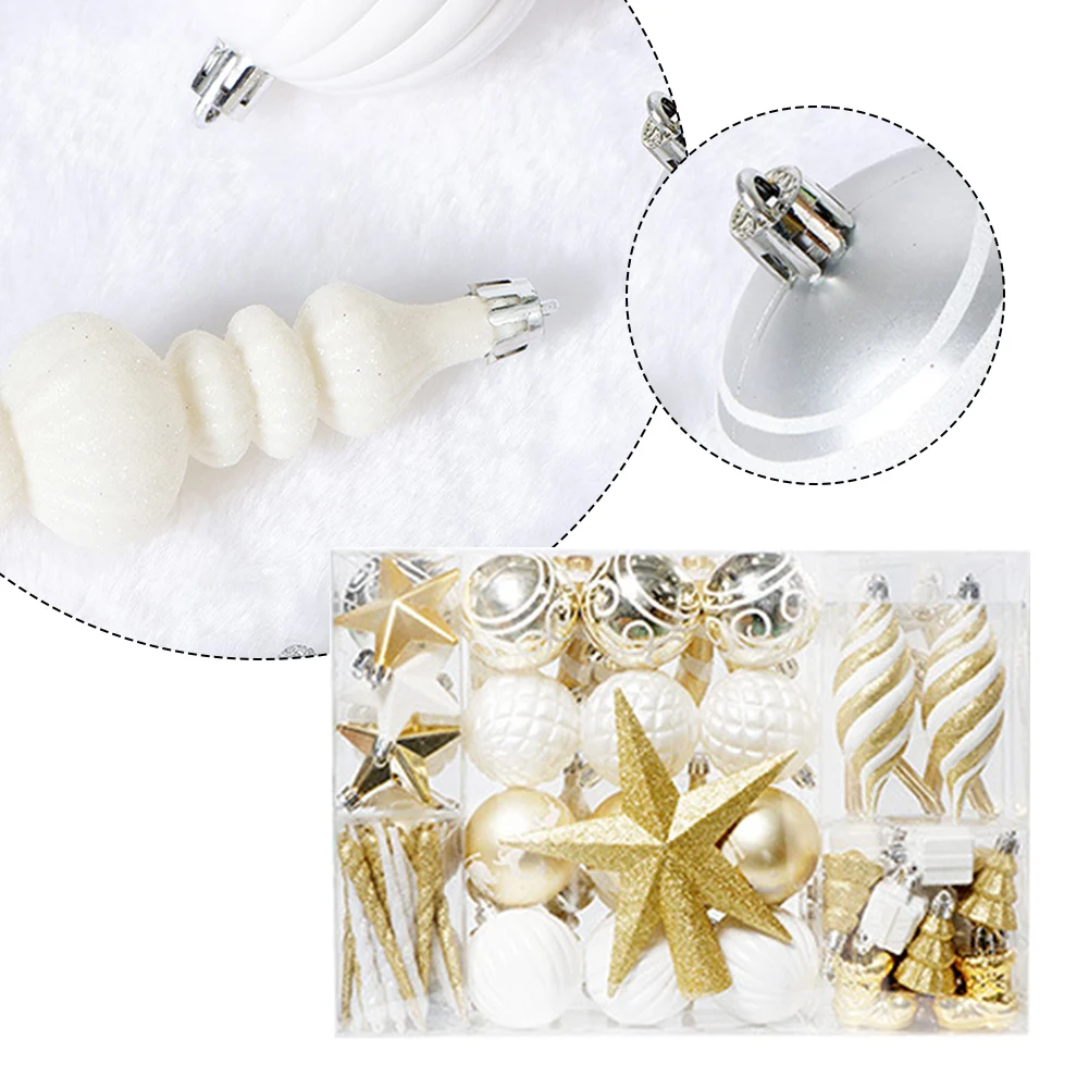 

88pcs Christmas Ball Ornaments Tree PET Decoration For Home Store Indoor/Outdoor Holiday Wedding Party Hanging Decoration