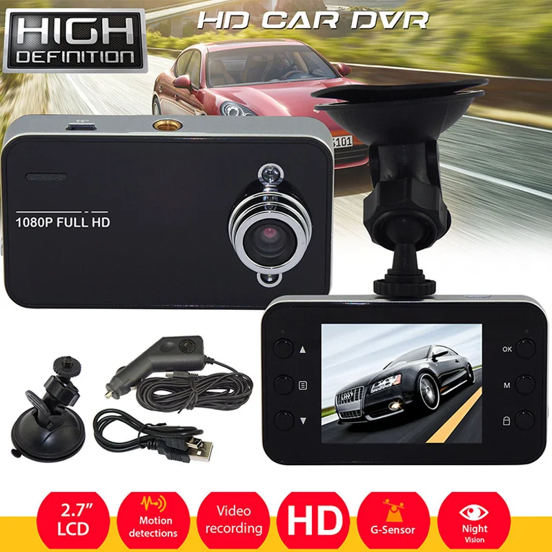 Car DVR Camera 2.7-inch Video Recorder 1080P HD Screen Night Vision Dash Cam Driving Recording Wide Angle Lens Car Accessories