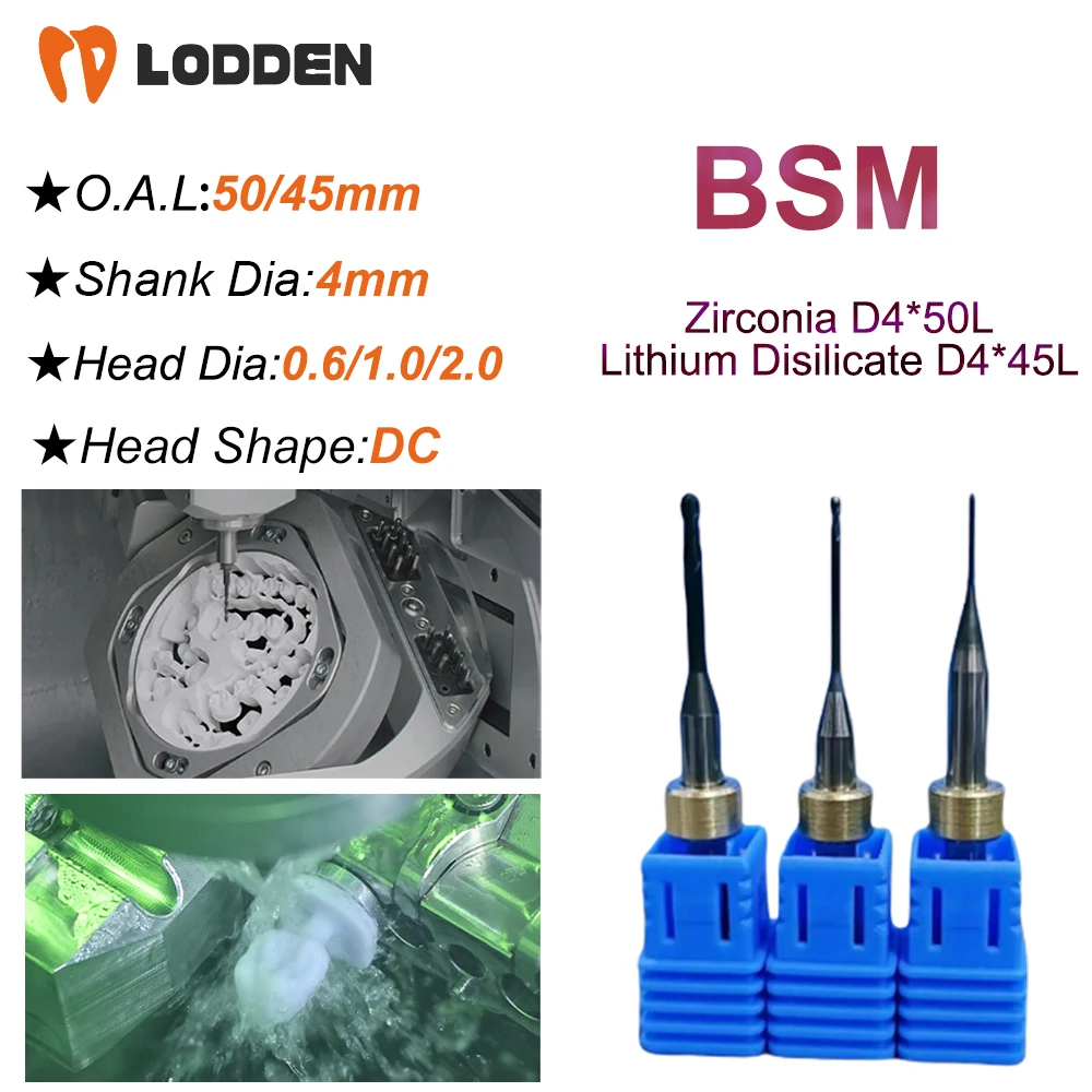 Стоматологический Фрезерный резак BSM фоторезак с хвостовиком Φ D4 покрытием DC