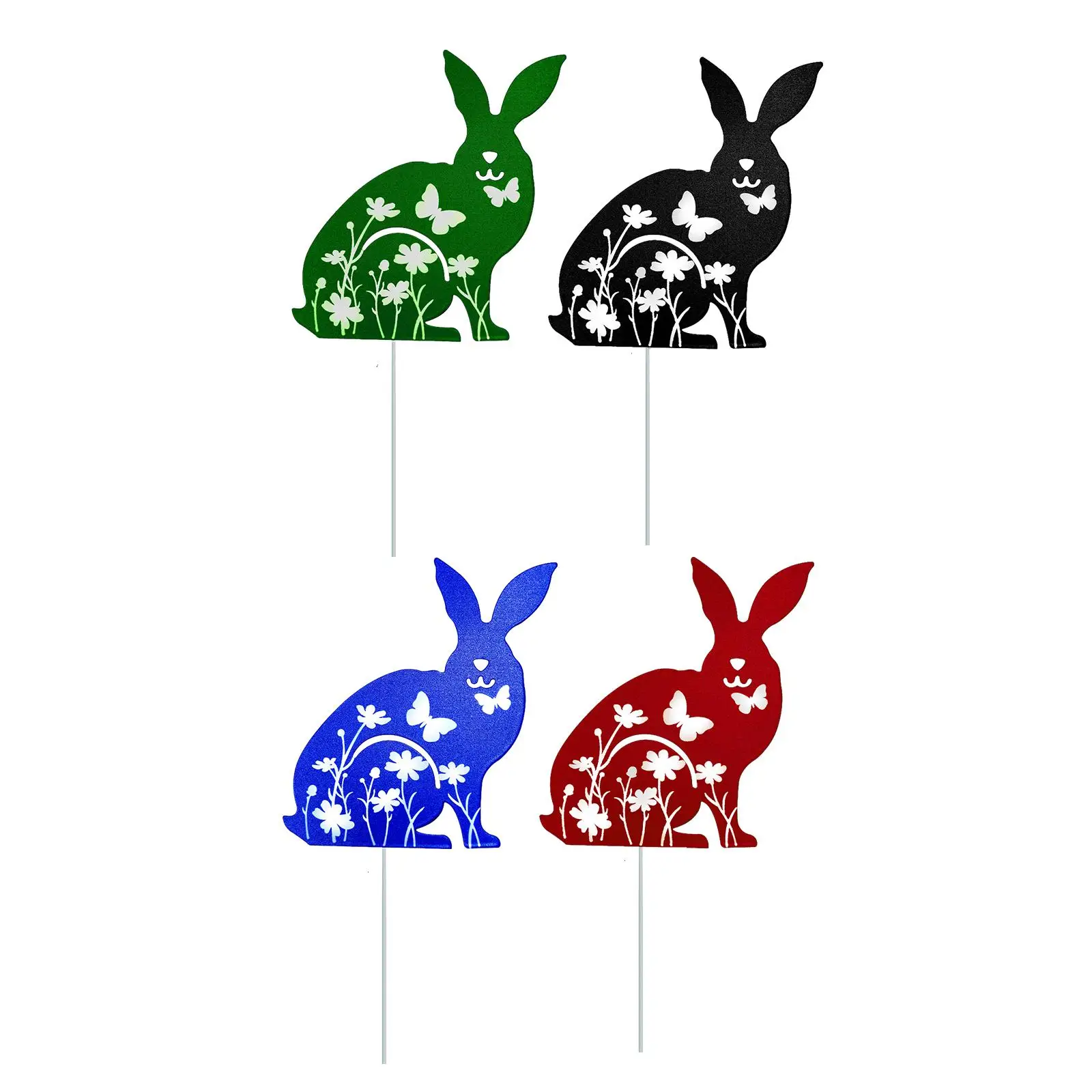

Rabbit Silhouette Garden Statues Artwork Sculpture Iron for Farm Yard Patio