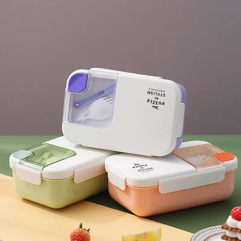 

Ланч-бокс Bento портативный однослойный, с тремя отделениями