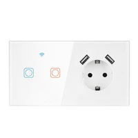 wall tempered glass electrical 16a socket with switch