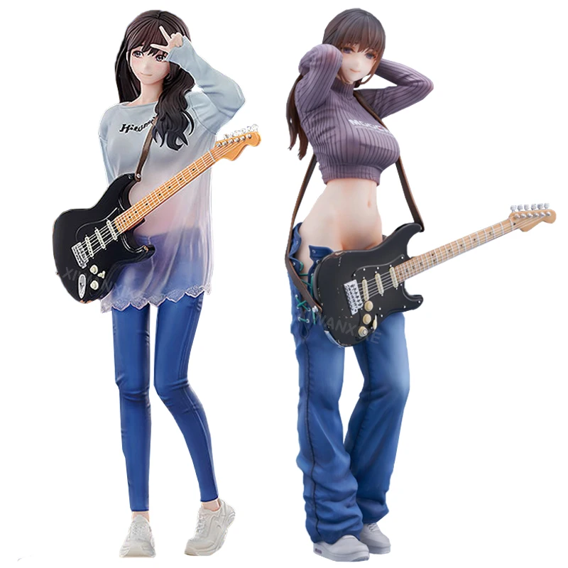 

25cm Lovely Guitar Sisters Mei Mei Sexy Girl Anime Figure Guitar Sisters Action Figure Adult Collectible Model Doll Toys Gifts
