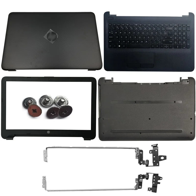 

For HP 250 255 256 G4 15-AC 15-AF 813925-001 900263-001 Laptop LCD Back Cover/Front Bezel/Hinges/Palmrest/Bottom Case Black