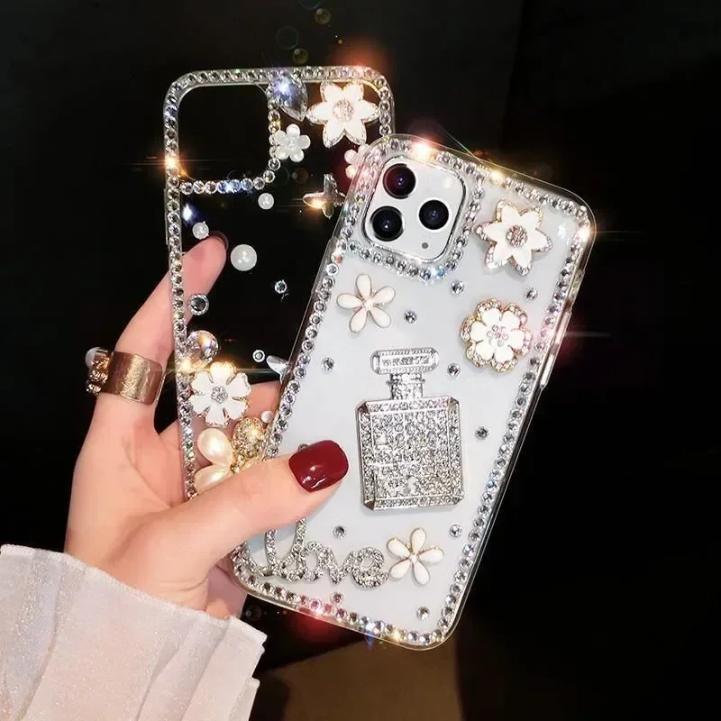 Модный чехол для телефона Capa iphone 15Pro 14Plus 13 Pro 12 Mini 11promax XSMAX XR 7 8PLUS Perfumn Rhinestone Phone Funda