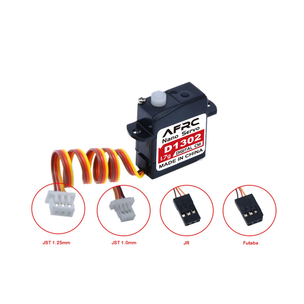 

4PCS AFRC D1302 1.7g Large Torque Mini Digital Nano Servo JST Connector for RC Model Drone Airplane Helicopter DIY Parts