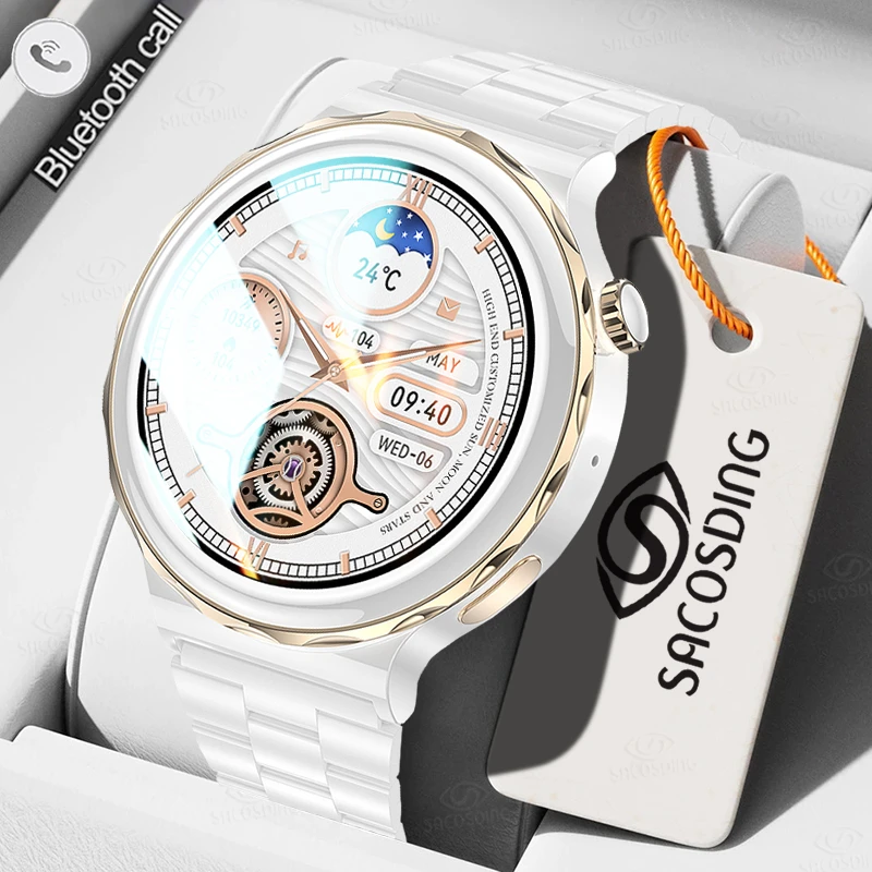 

Смарт-часы SACOSDING с поддержкой Bluetooth, монитором 360*360, пульсометром и тонометром