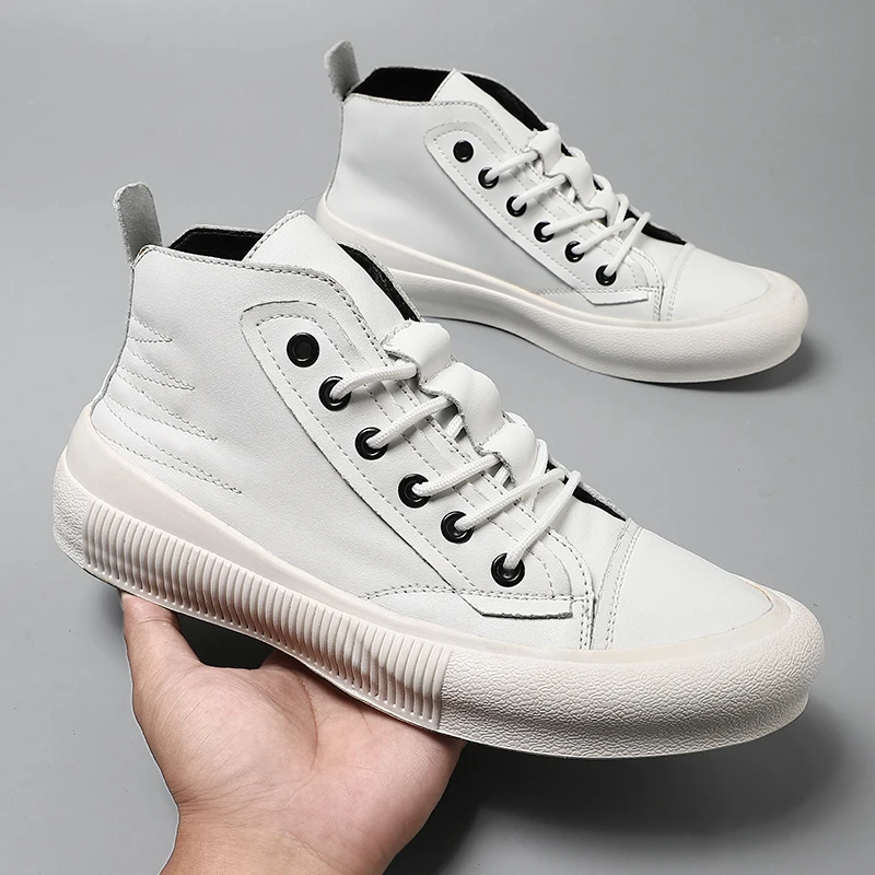 

Fashion High Top Sneakers for Men Lace Up Flat Canvas Shoes Man Tenis Masculino New Designers Running Shoes Man Chaussures Homme