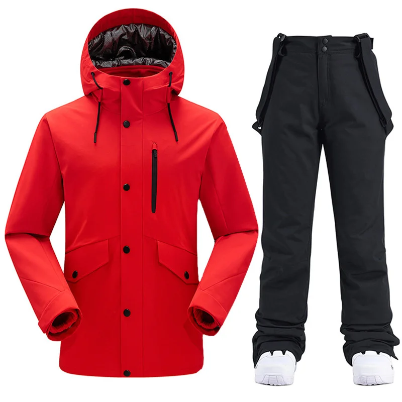 

-30 degree Suit For Men Winter and Pants Warm Waterproof Mens Ski Snowboard Jacket Outdoor Snow Costumes Brand