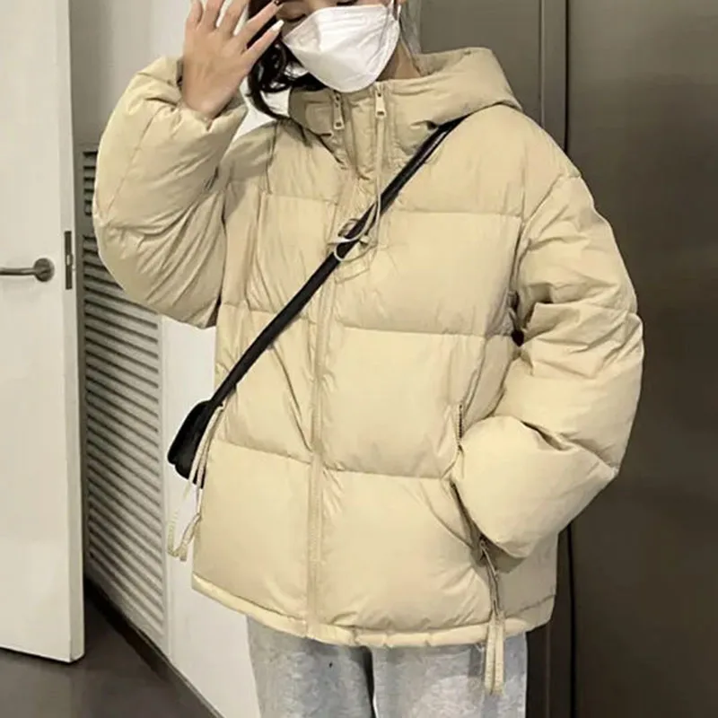 2025Зимняя толстая теплая куртка-парка для женщин водолазка в корейском стиле