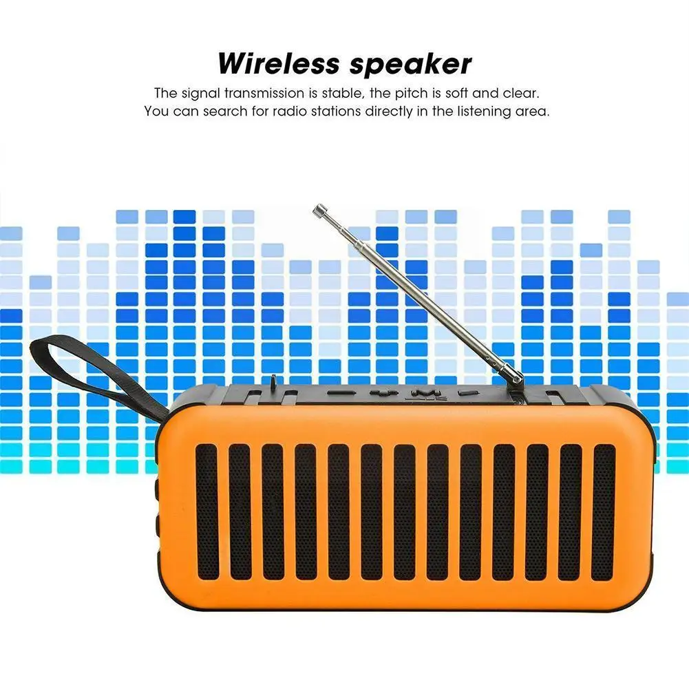 

Solar Powered Bluetooth Speaker Wireless With Fm Radio Card Fm Speaker Loudspeaker Charging Support Wireless Usb Radio Tf Y9p1