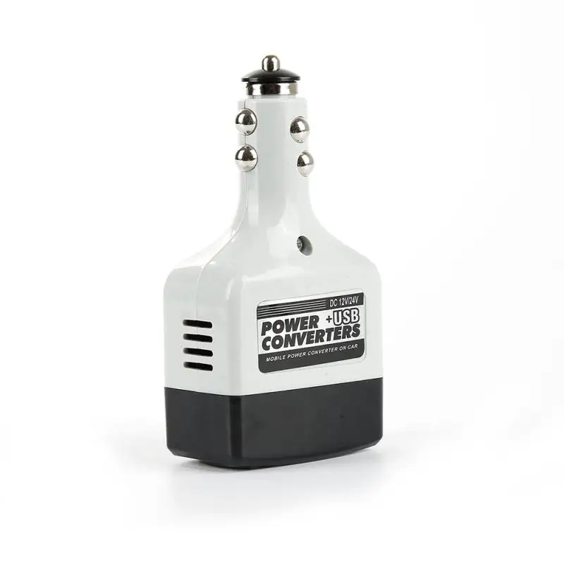 

12/24v Dc To 220v Ac Usb Power Converter Durable Portable Car Charger Universal Cigarette Lighter Car Accessories
