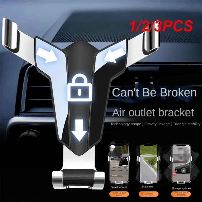 

1/2/3PCS Triangle Air Outlet Gravity Sensor Bracket Black Portable Durable 360 ° Rotation Practical Car Supplies