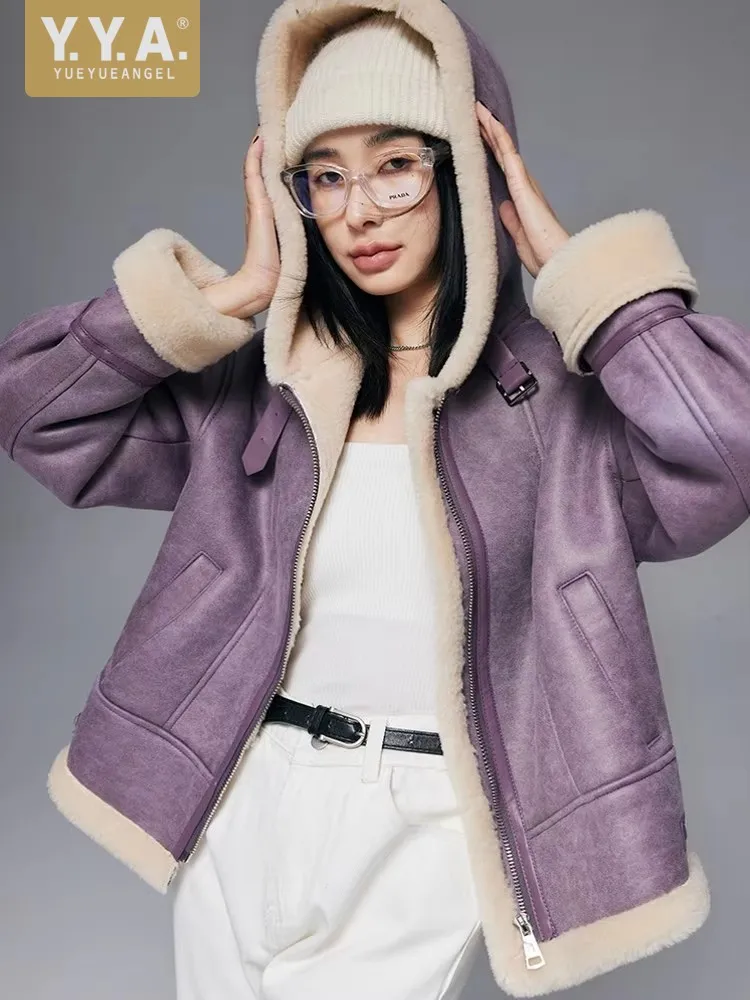 Новая дизайнерская женская зимняя теплая шерстяная подкладка куртка из