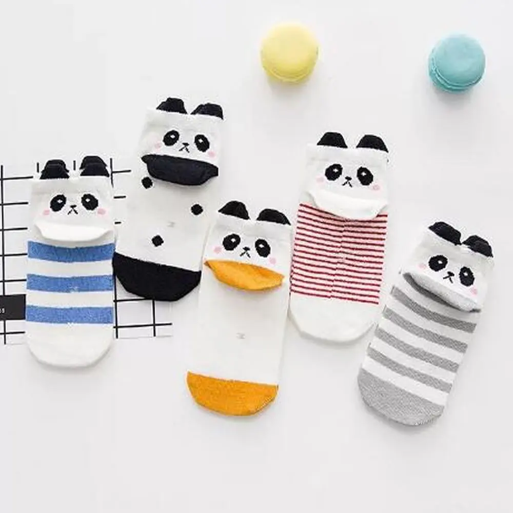 

Детские Чулочные изделия, сетчатые Дышащие носки-лодочки, детские носки с персональным мультяшным принтом панды для малышей, летние носки для малышей