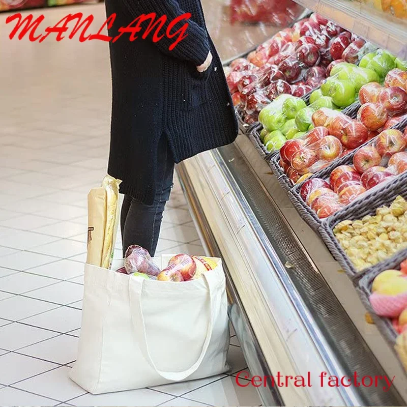 Хлопчатобумажные холщовые сумки-тоут с индивидуальным принтом для покупок