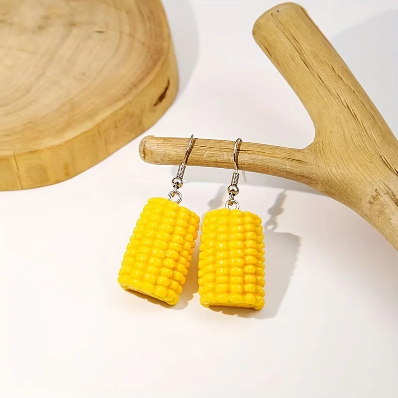 Необычные серьги из смолы в виде яблока Искусственные модные ювелирные изделия