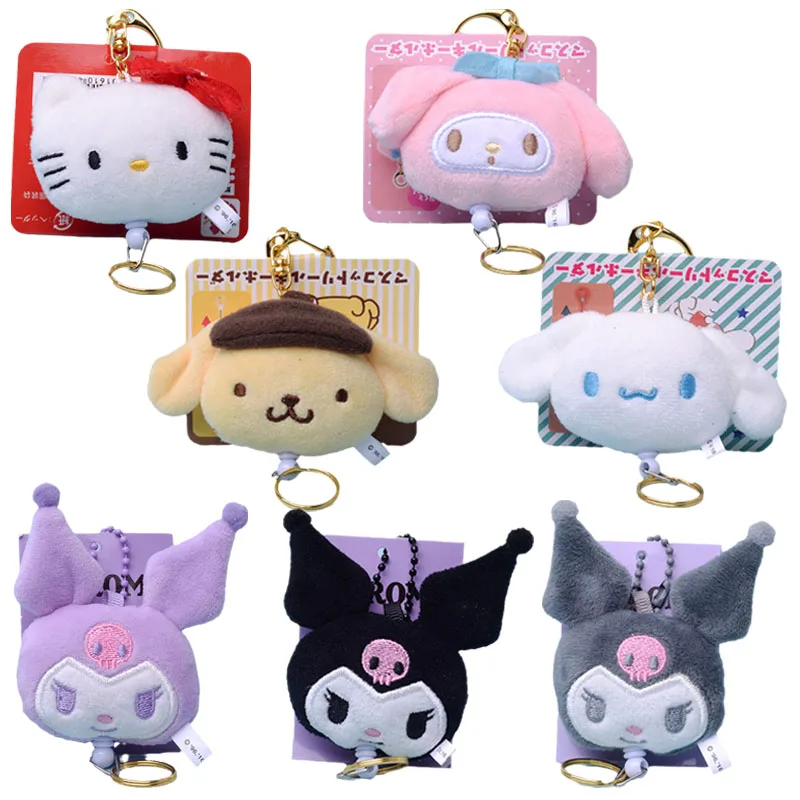 

Sanrioed Anime Kawaii Cinnamoroll My Melody Purin Dog Kt Cat Kuromi Plushie Doll Toys Pendant Cartoon Cute Plush Toy Keychain