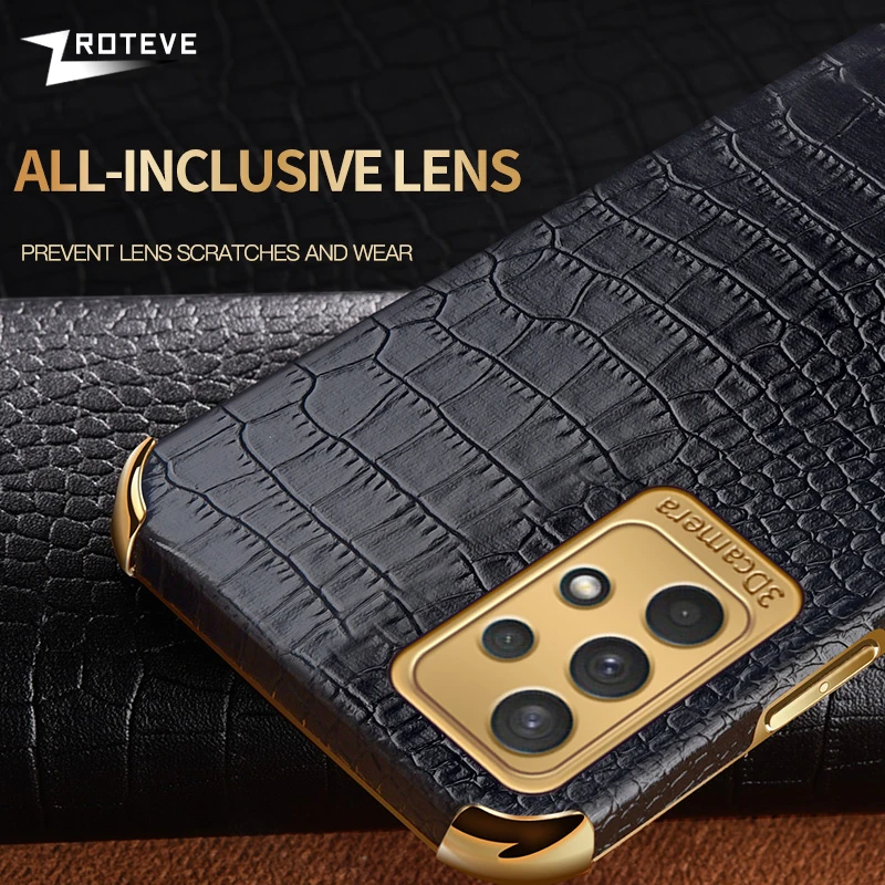A52 Case ZROTEVE Crocodile Pattern Leather Cover For Samsung Galaxy A52 A72 A12 A22 A32 4G A13 5G A23 A33 A53 A73 M52 M53 Cases