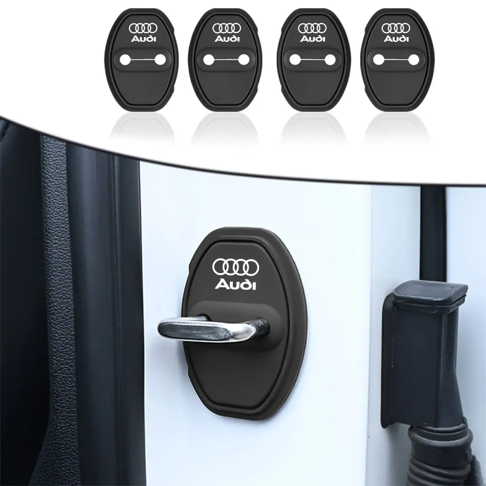 Фото Комплект из 4 защитных накладок на замки дверей автомобиля для Audi Sline TT A1 A2 A3 A4 A5 A6 A7 A8 8P B6 B7 B8 C5 C6 C7 Q5 Q7 Rline S1 S2 S3 S4 S5 S6 №4