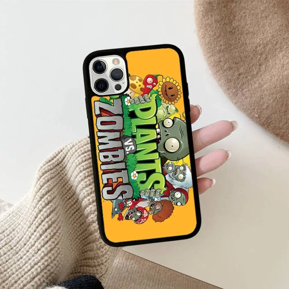 Чехол для телефона P-Plants Vs Z-Zombies с беспроводной зарядкой, PC+TPU, для iPhone 11 12 13 14 15 16 17 Pro Max Plus (art.: 3920da33bed79) - 3920da33bed79