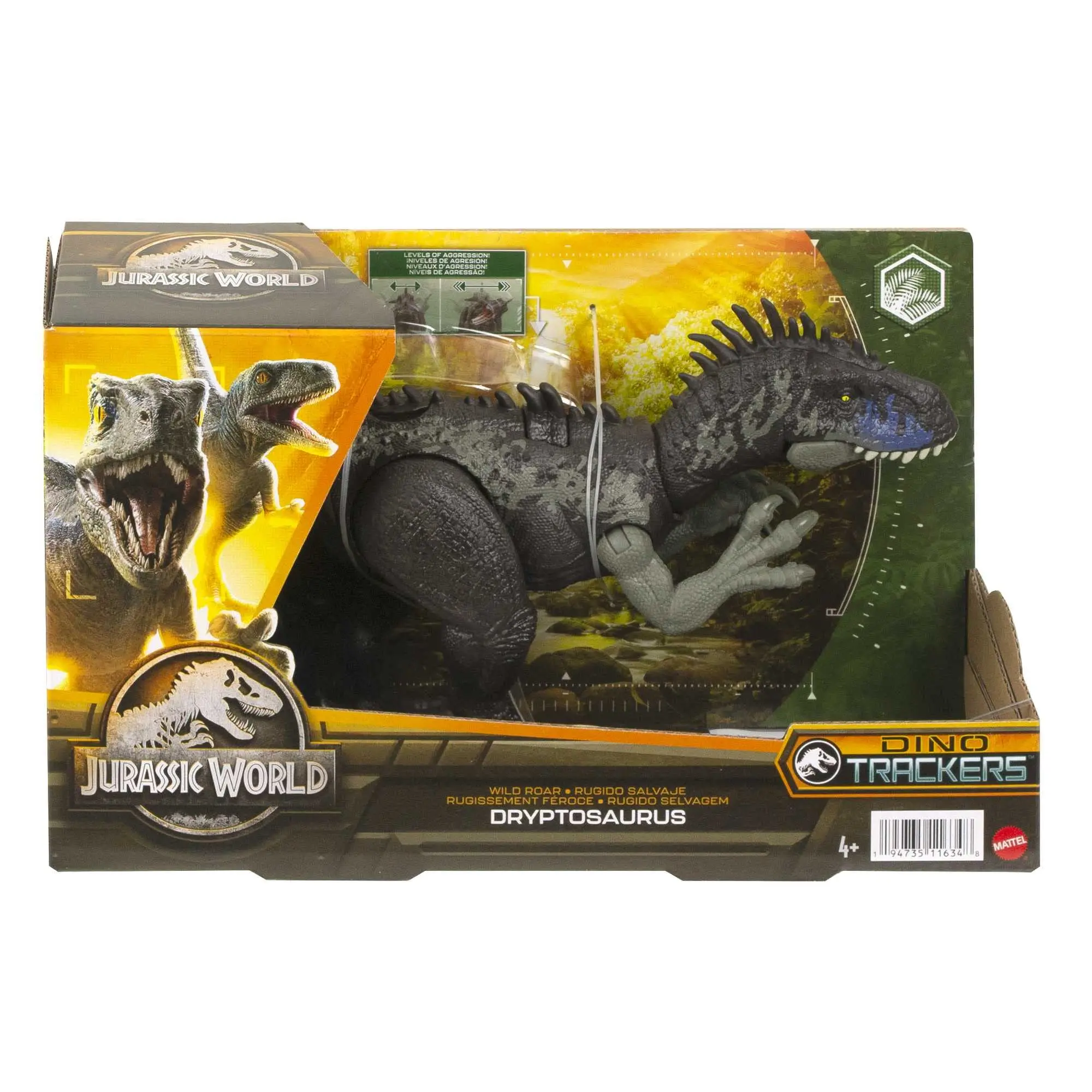 Jurassic World Dominion Dinosaur Figure Dryptosaurus Wild Roar With Sound & Attack Action Medium Size Posable Toy Gift HLP15 enlarge