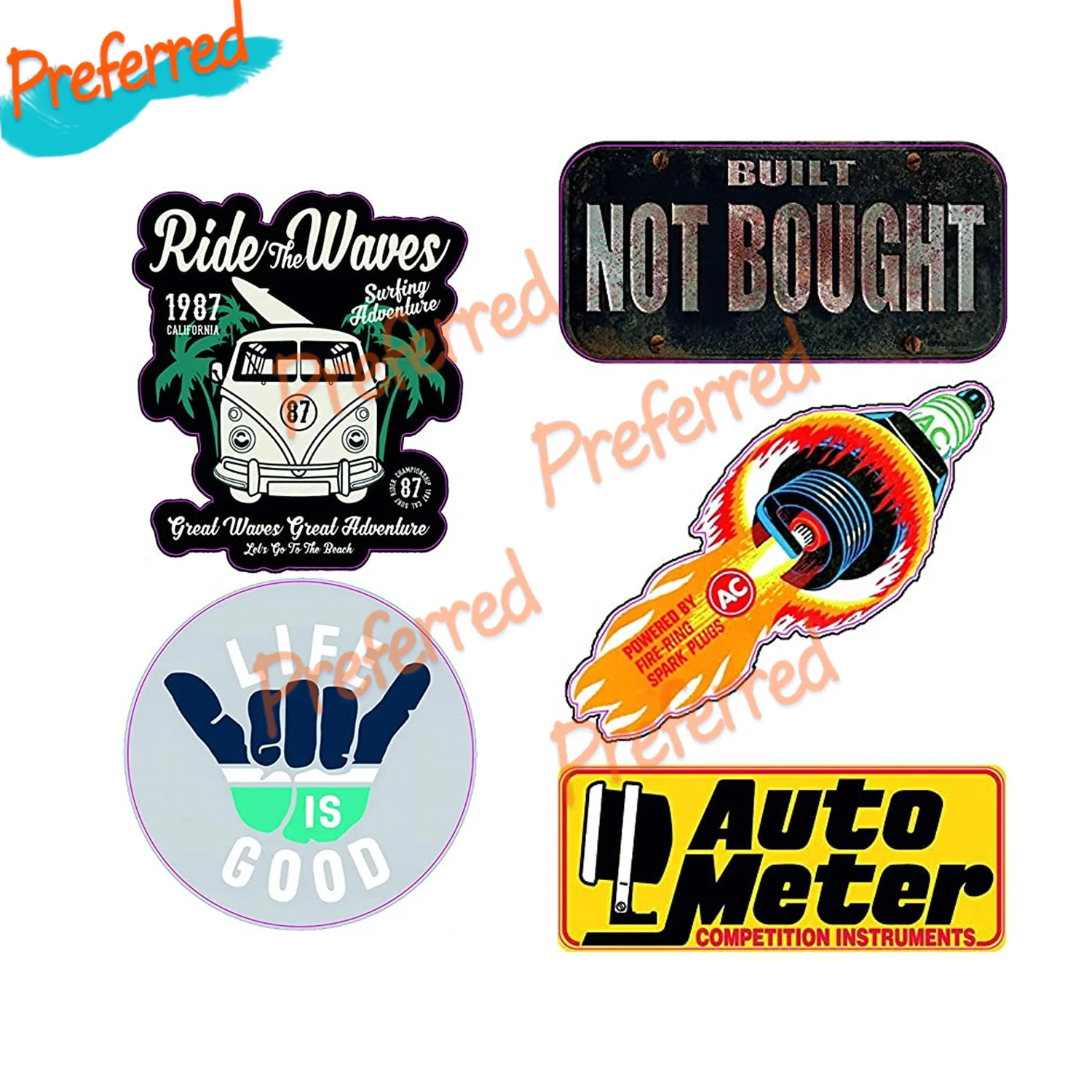 

High Quality Decal Retro Car Stickers Set Aircooled Oil Gasoline STP DDR Oil Shabby Oldtimer Retro Oldschool Racing Set Sticker