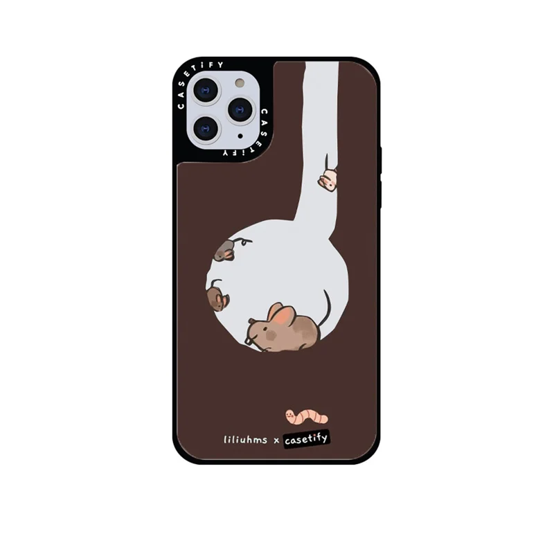

CASETIFY Cute Mouse Hole Mirror Case For IPhone 11 12 13 14ProMax 11 12 13 14Pro XsMax XR 7 8 SE 7P 8P 14Plus Back Cover E0525