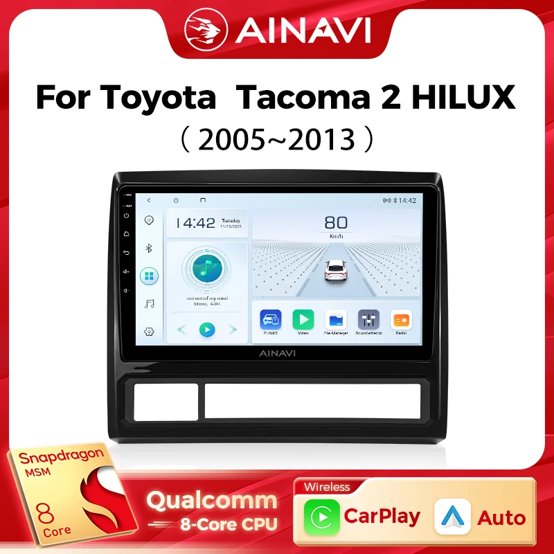 vi samochodowy odtwarzacz multimedialny dla Toyota Tacoma 2 N200 Hilux 2005-2013 radio bezprzewodowe Carplay Android Auto 4G Wifi 2din