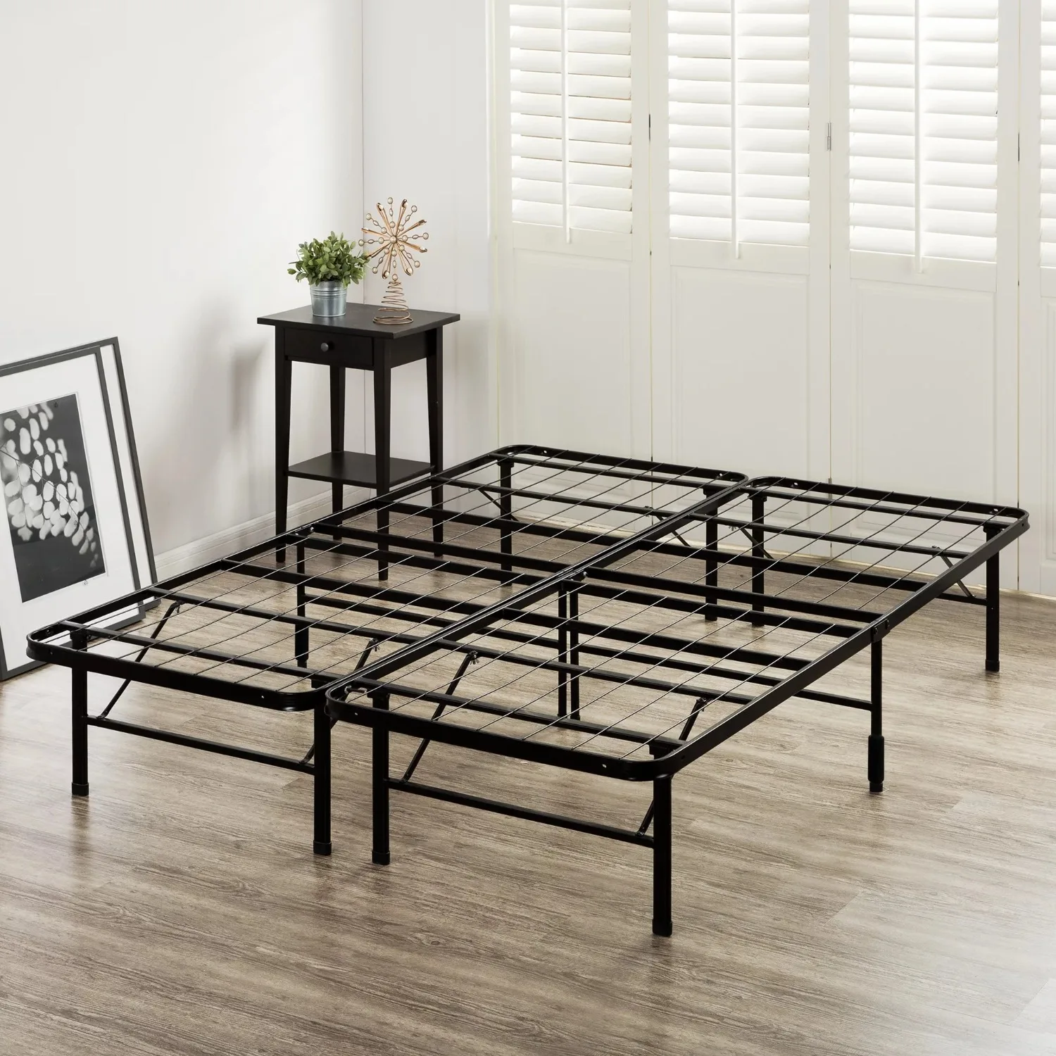 

Zinus 14" Black Metal SmartBase® Tool-Free Assembly Mattress Foundation, California King Bedroom Furniture Bed Frame