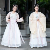 original traditional hanfu embroidery flower skirt suit fresh and elegant fairy chinese style