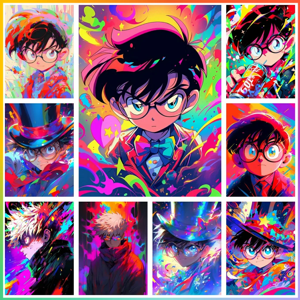 Детектив Конан Аниме Алмазная Живопись Полная Круглая Дрель 5D DIY Вышивка