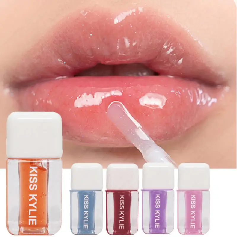 

Crystal Jelly Moisturizing Lip Oil Hydrating Plumping Lip Coat Makeup Tinted Lip Plumper Glow Serum Non-sticky Lip Care Balm