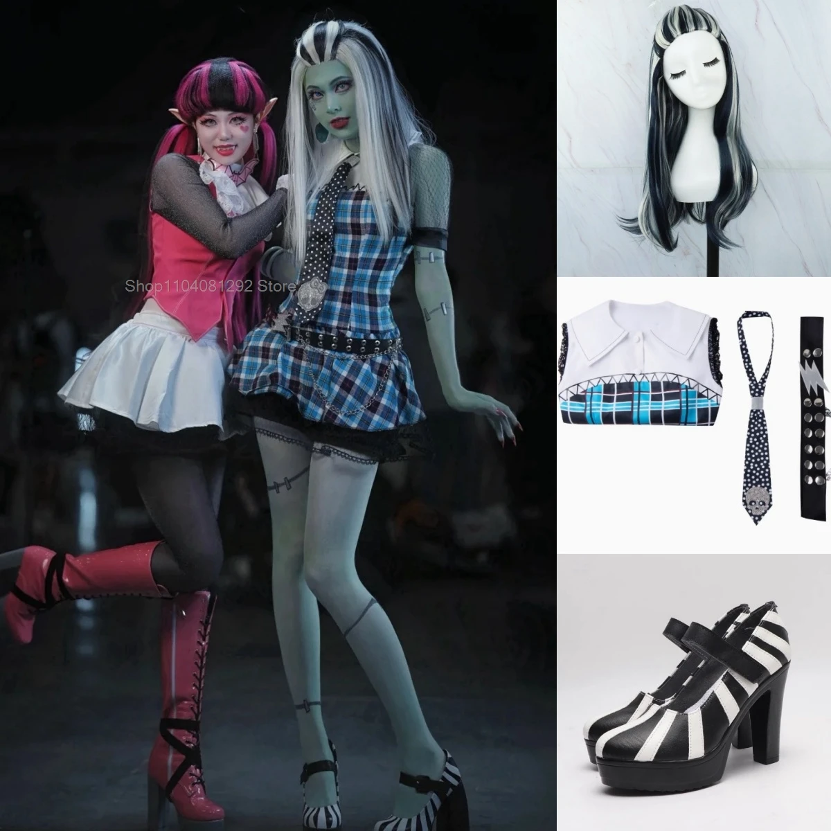 Костюм для косплея Monster High Фрэнки Штейн 1 костюм женское платье костюмы на
