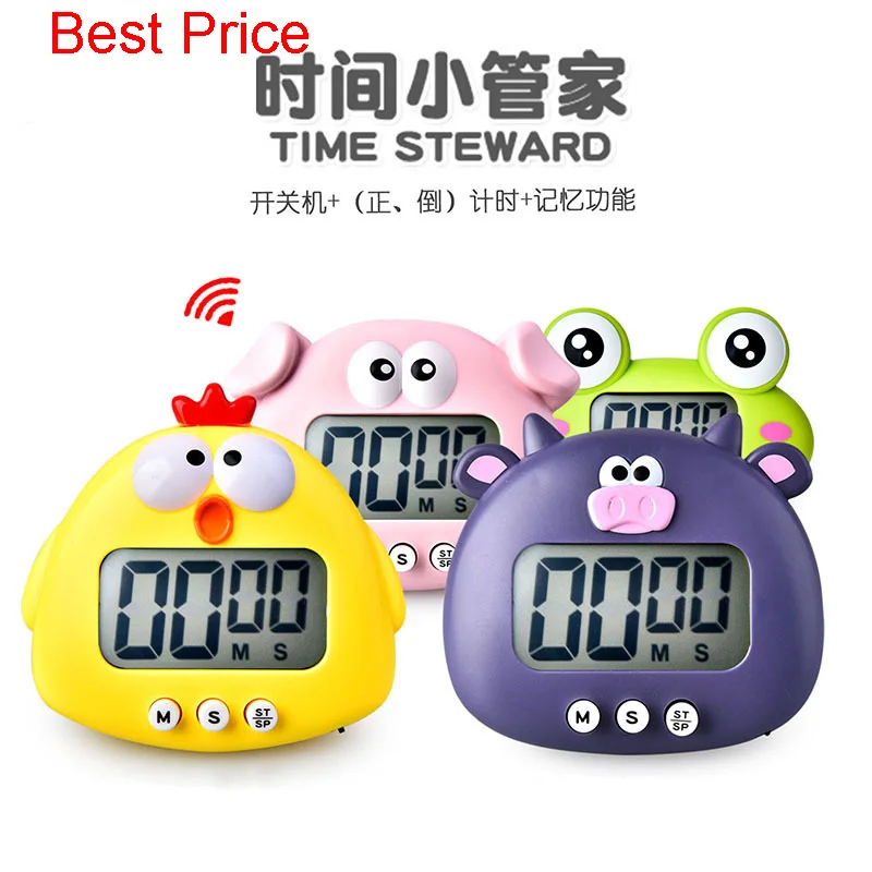 

100PCS LED Digital Screen Kitchen Timer Magnetic Countdown Timer for Kitchen Cooking Cute Loud Alarm Clock
